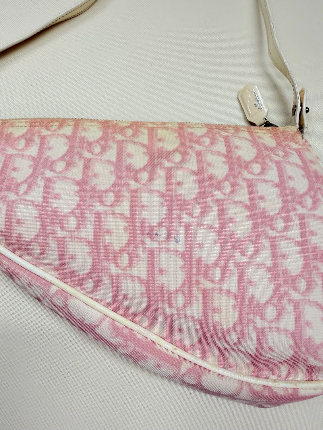 Christian Dior Oblique Saddle Hobo Shoulder in Pink