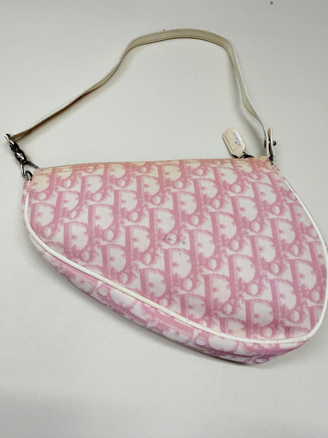 Christian Dior Oblique Saddle Hobo Shoulder in Pink