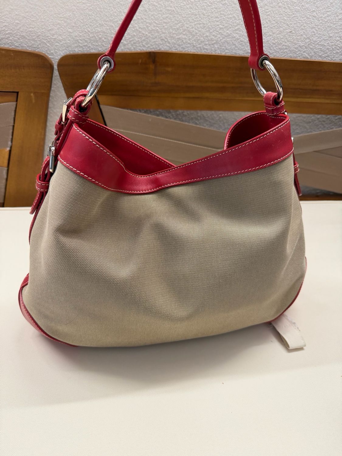 Prada Canapa Jacquard Hobo Shoulder in Red