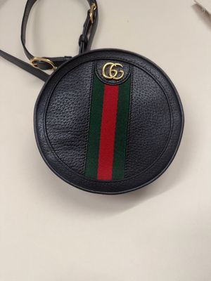 Gucci Web Ophidia Leather Backpack Chain Round in Black