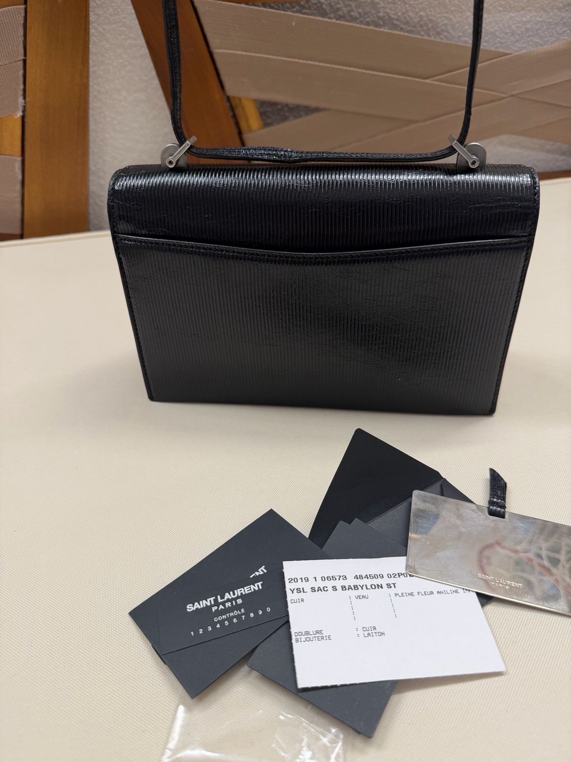 Yves Saint Laurent Calfskin Flap Messenger Crossbody in Black