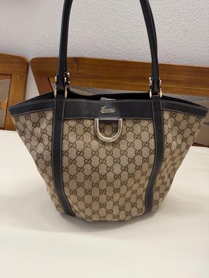 Gucci Monogram Canvas Abbey Bucket Tote D Ring