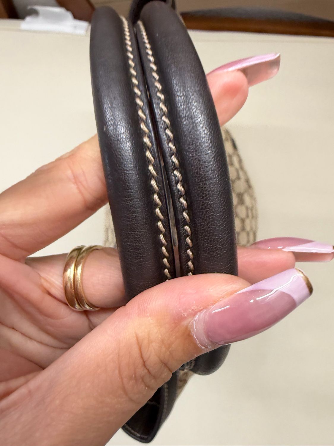 Gucci Monogram Canvas Abbey Bucket Tote D Ring