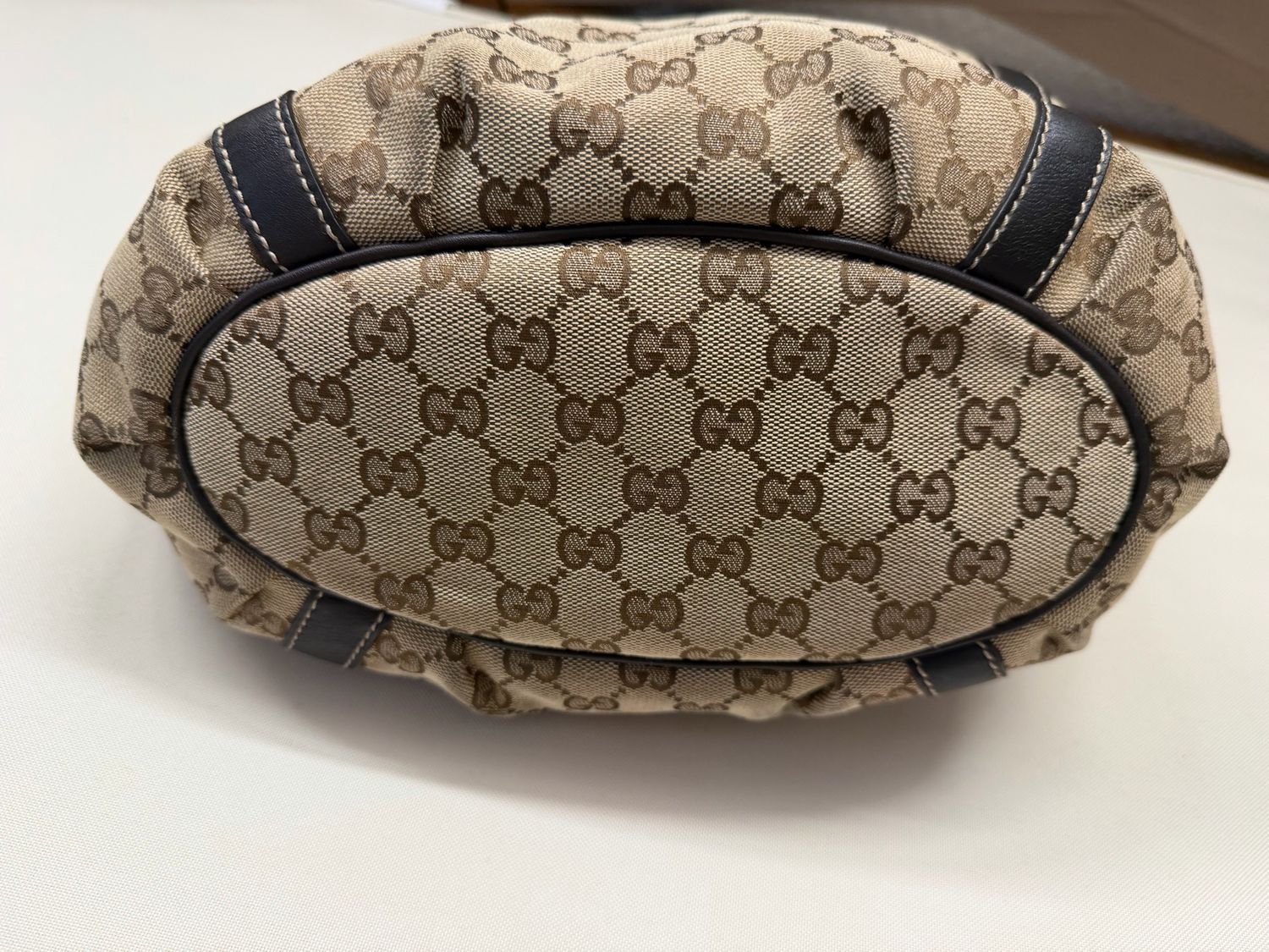 Gucci Monogram Canvas Abbey Bucket Tote D Ring