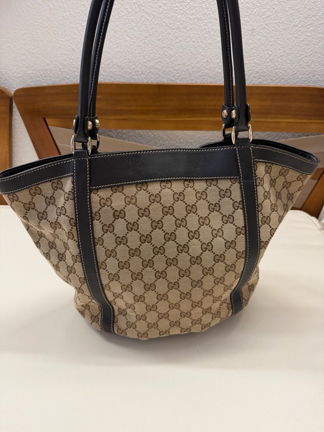 Gucci Monogram Canvas Abbey Bucket Tote D Ring
