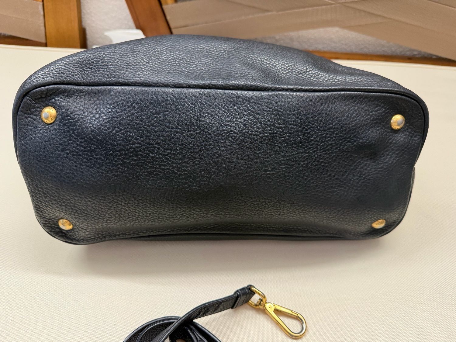 Prada Vitello Daino Shopper Convertible Crossbody Sling