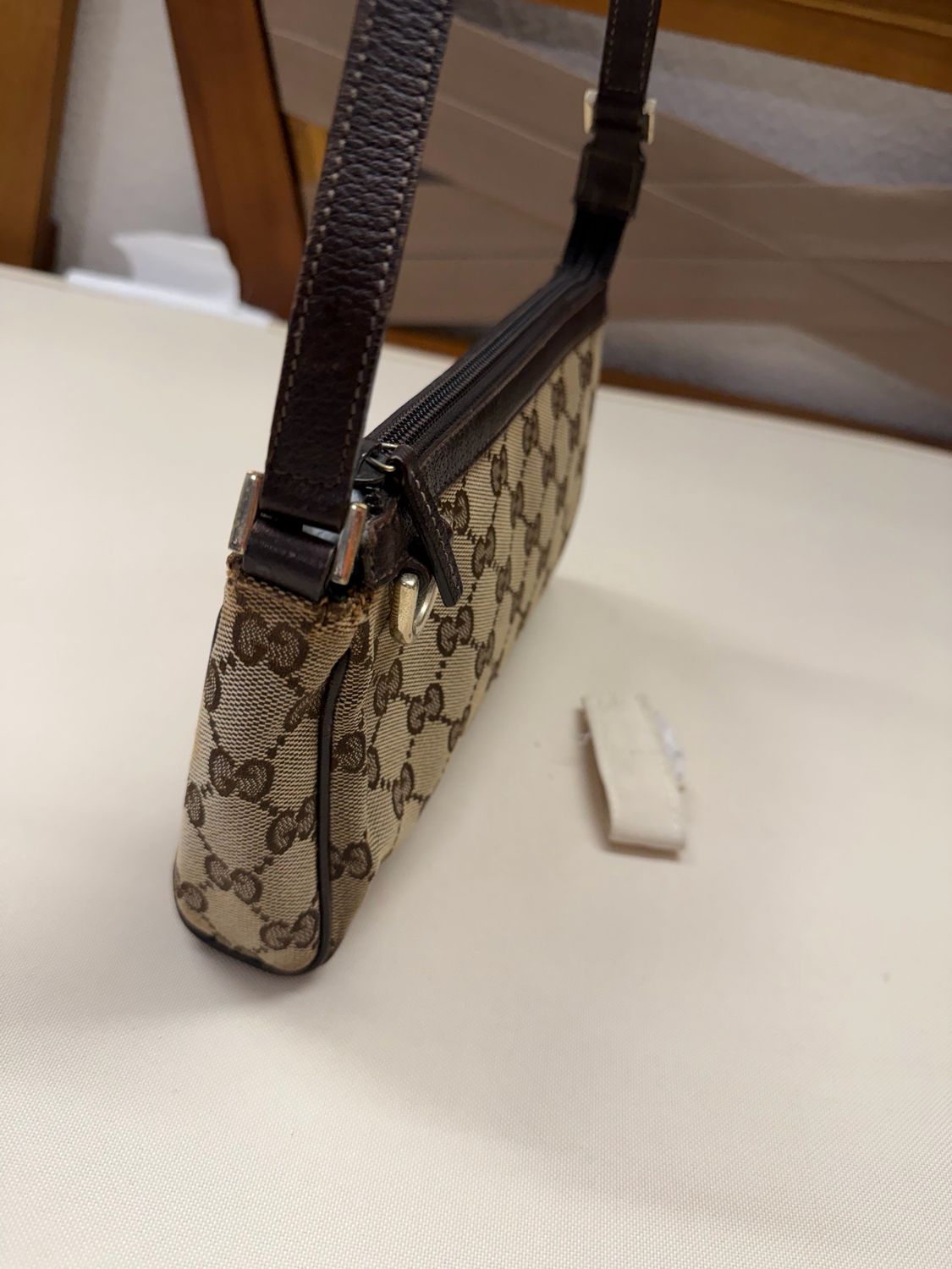 Gucci Monogram Canvas Abbey D Ring Hobo Pochette Shoulder