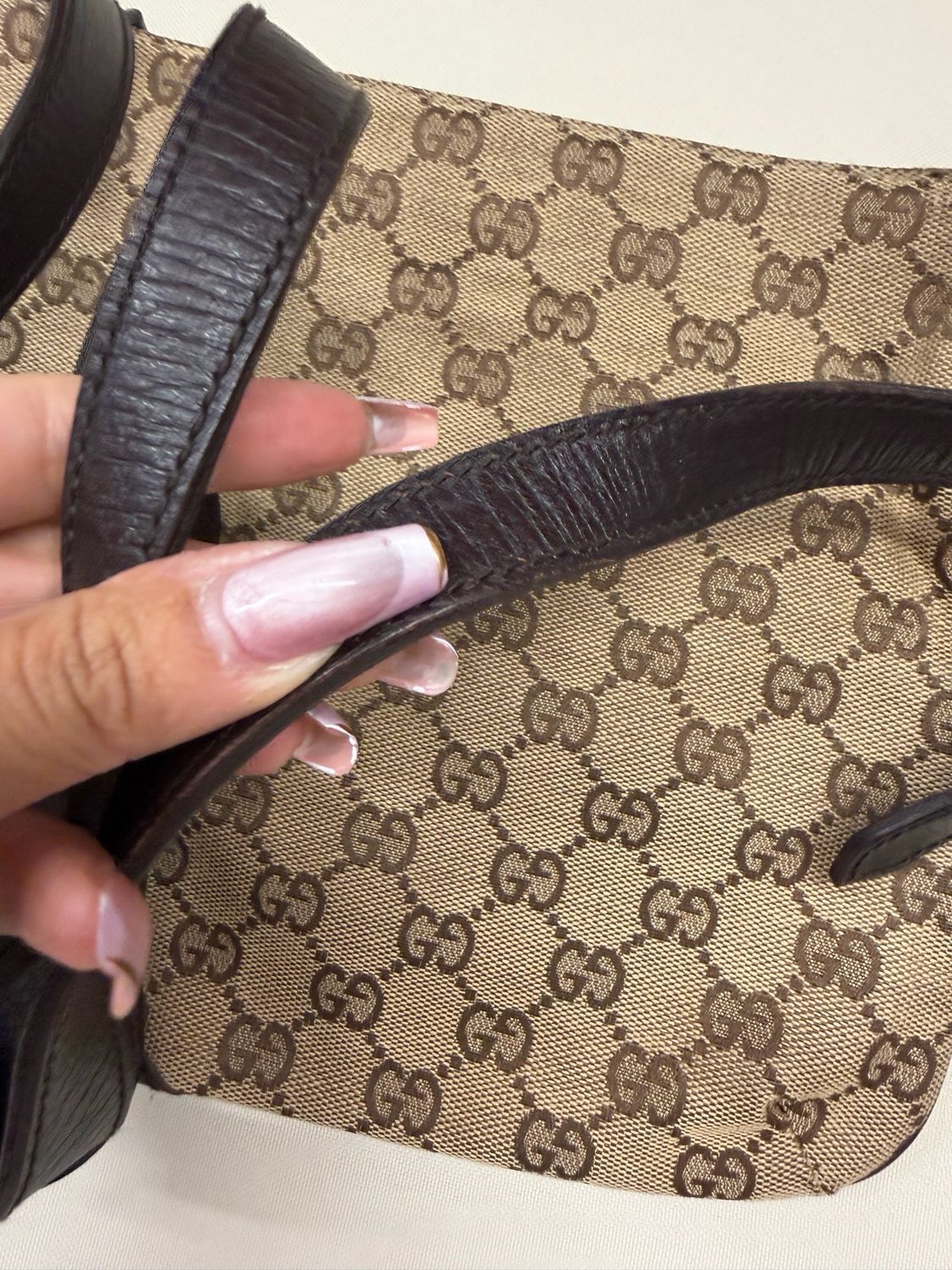 Gucci Monogram Canvas Hasler Web Crossbody Sling