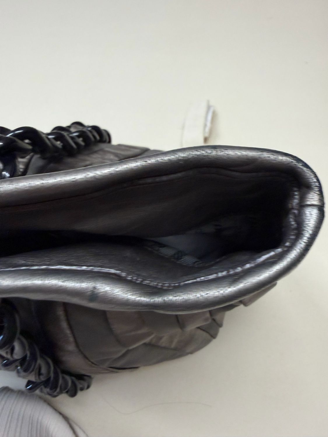 Prada Nappa and Nylon Tesutto Waves Stripe Tote Shoulder Mordore