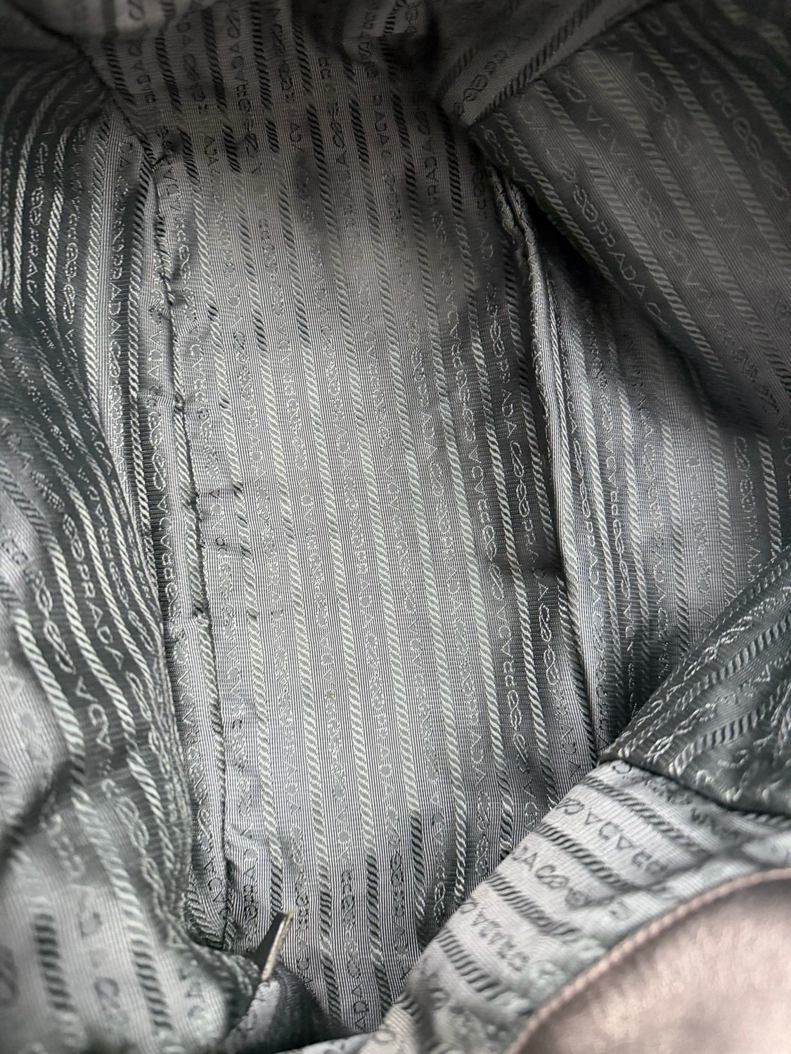 Prada Nappa and Nylon Tesutto Waves Stripe Tote Shoulder Mordore