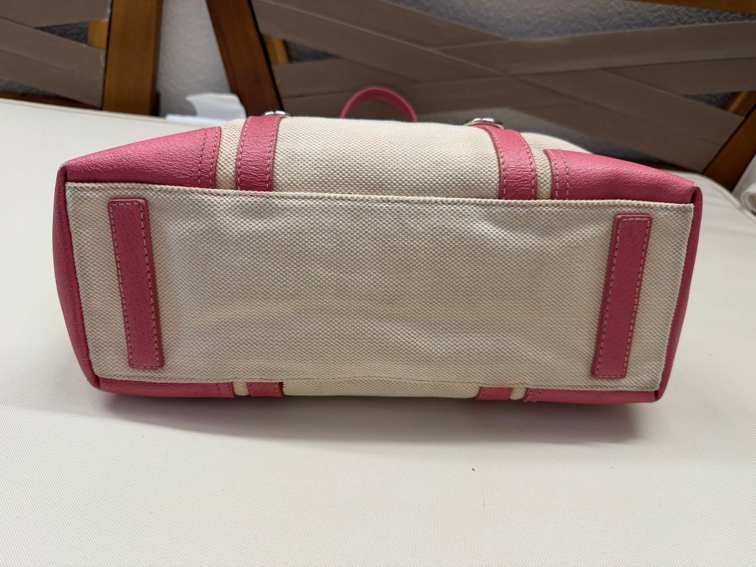 Prada Canapa Shopper Tote Shoulder Bag in Pink