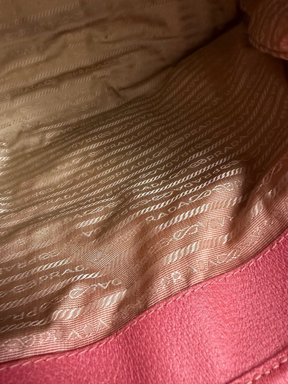 Prada Canapa Shopper Tote Shoulder Bag in Pink