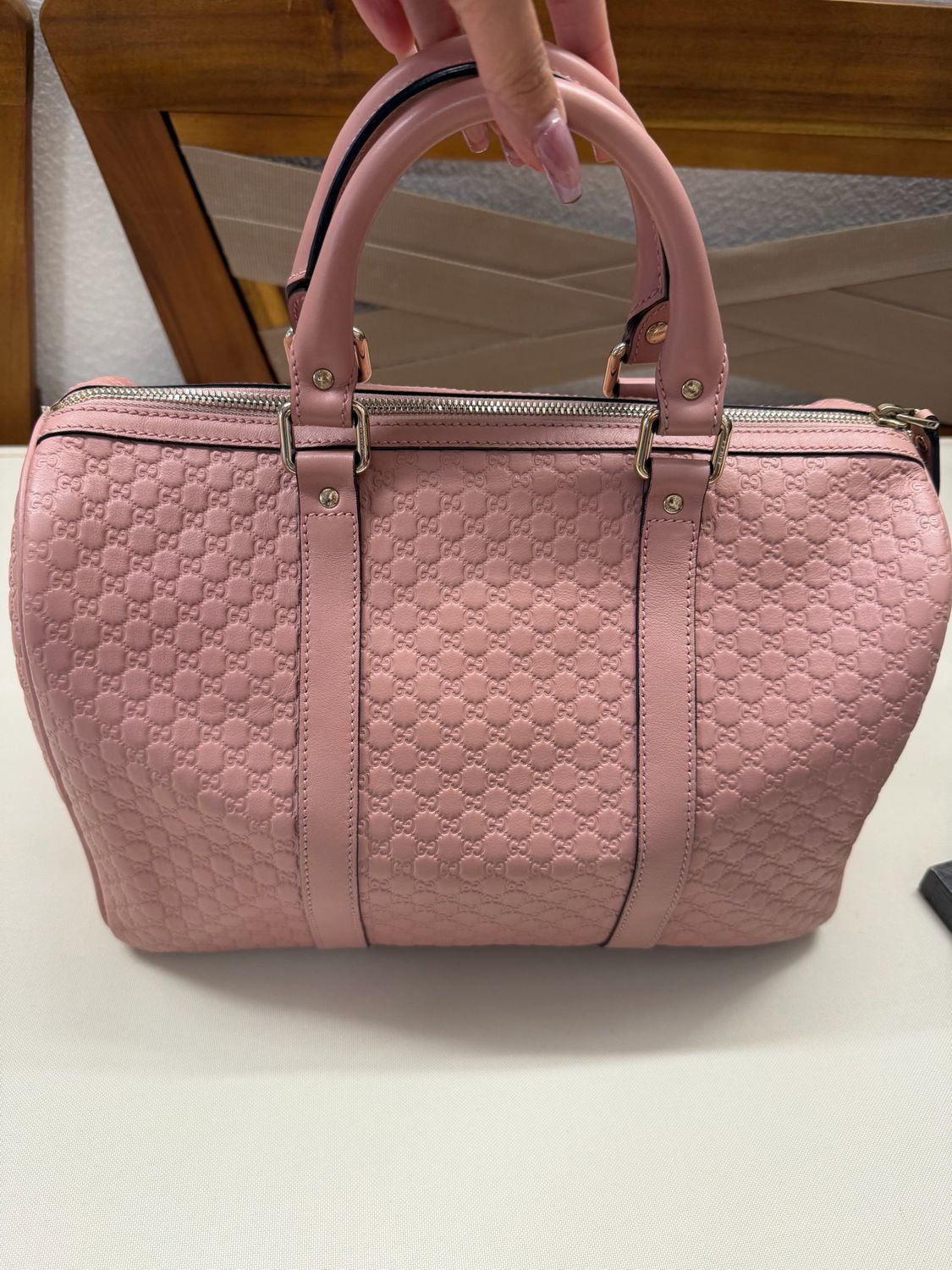 Gucci Joy Boston Bowler Guccissima Sling Crossbody