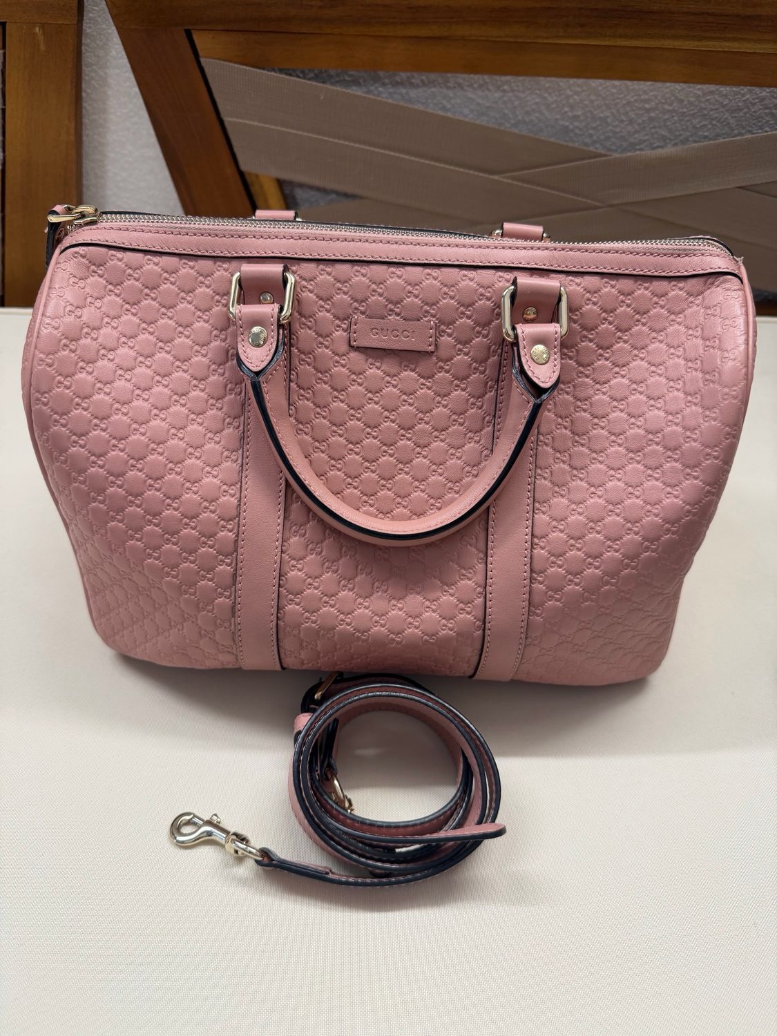 Gucci Joy Boston Bowler Guccissima Sling Crossbody