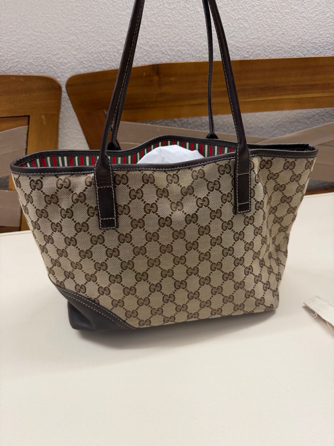 Gucci Monogram Canvas New Britt Tote