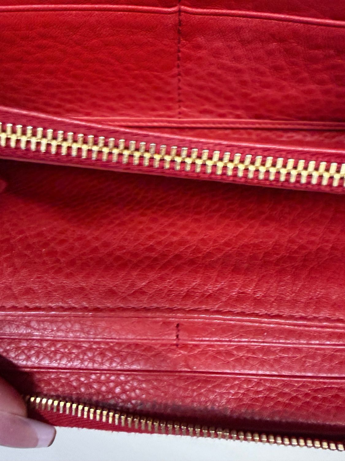 Prada Vitello Daino Ziparound Wallet in Red