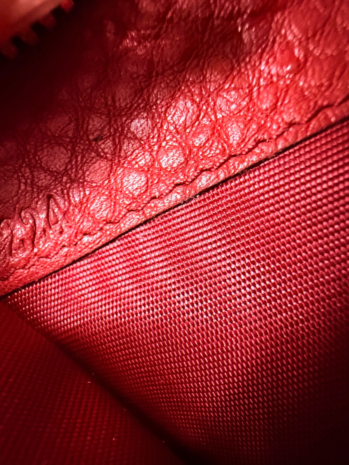 Prada Vitello Daino Ziparound Wallet in Red