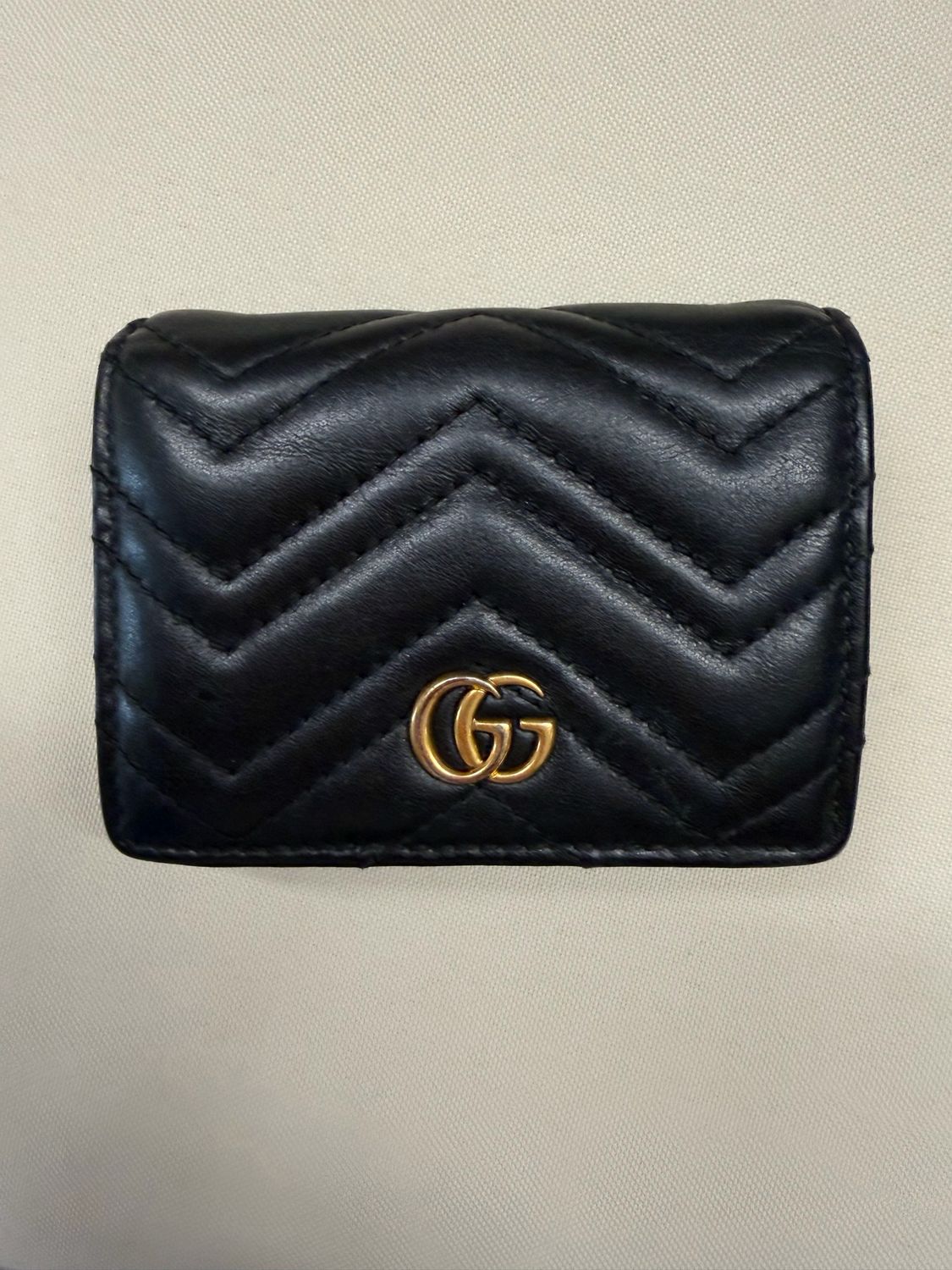 Gucci Marmont Flap Card Case Wallet in Black