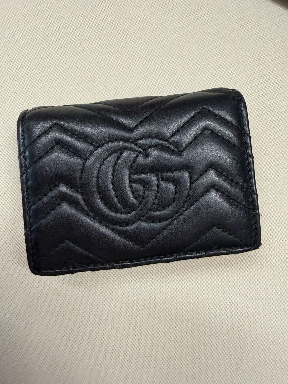 Gucci Marmont Flap Card Case Wallet in Black