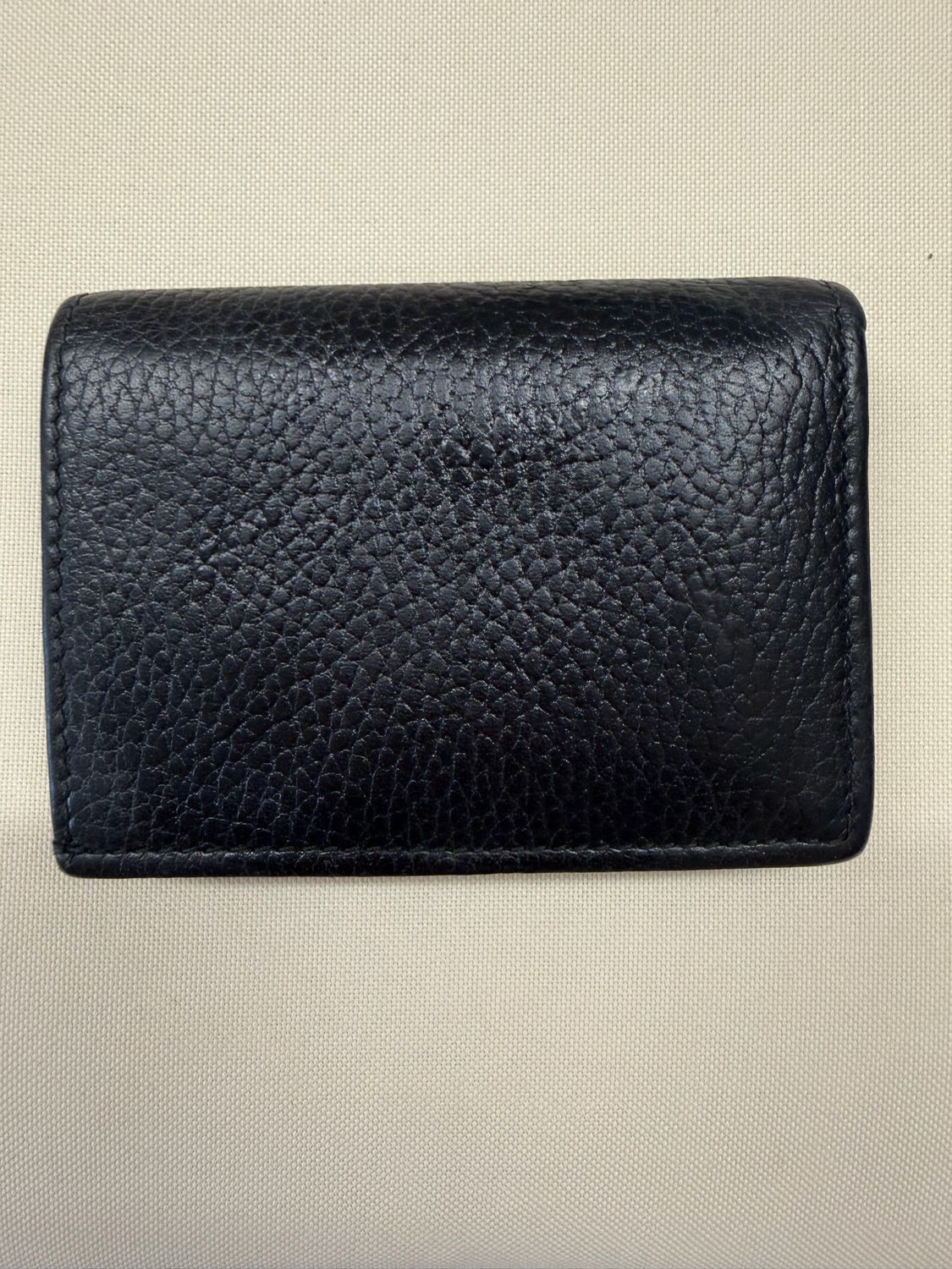 Gucci Pebbled Card Case Wallet in Black