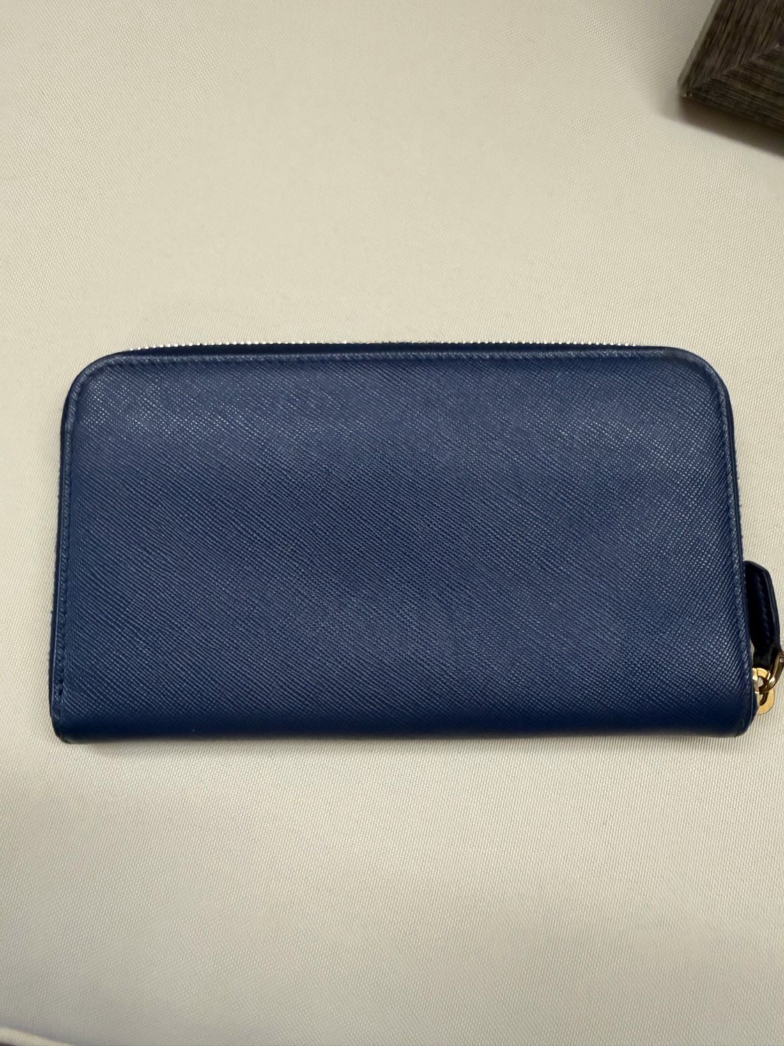 Prada Saffiano Ziparound Long Wallet in Blue