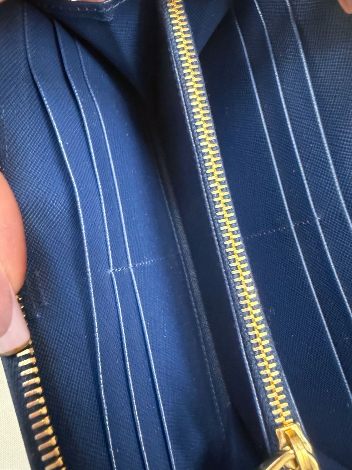 Prada Saffiano Ziparound Long Wallet in Blue