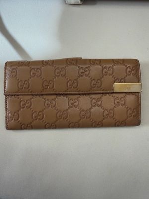 Gucci Guccissima Continental Flap Long Wallet in Brown