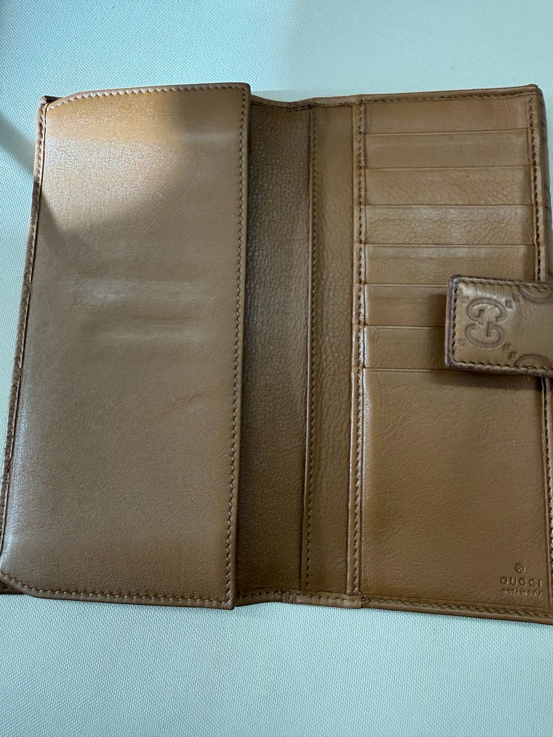 Gucci Guccissima Continental Flap Long Wallet in Brown