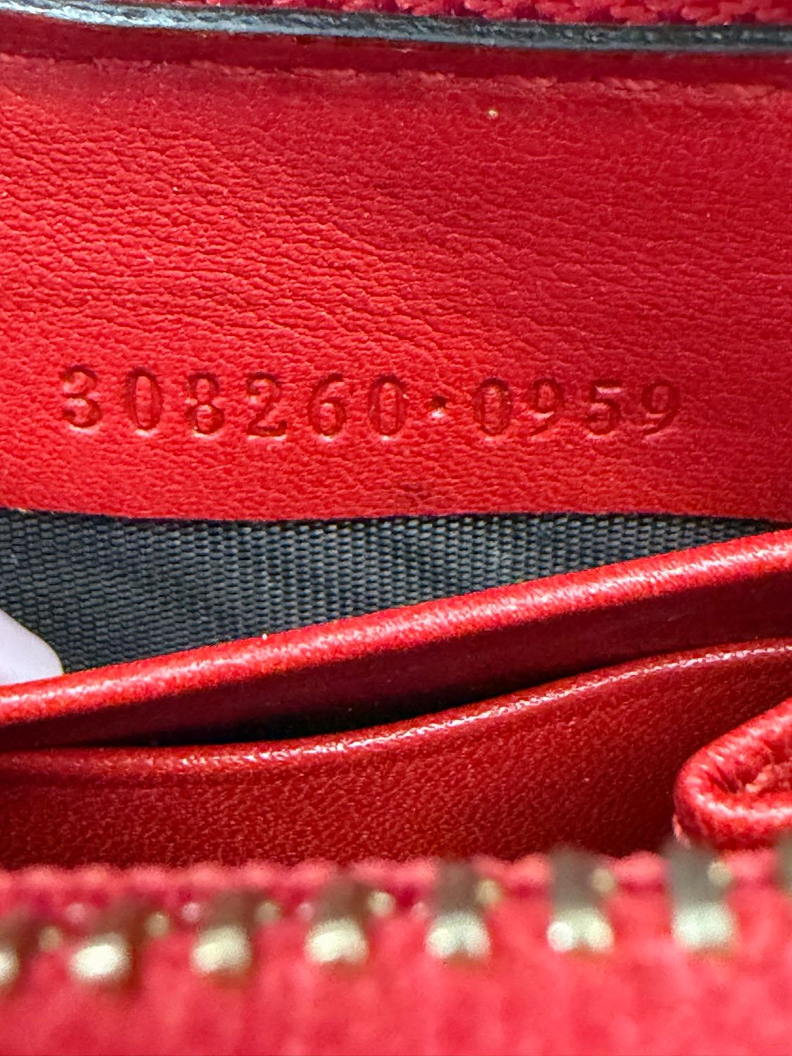 Gucci Monogram Leather Guccissima Ziparound Wallet in Red