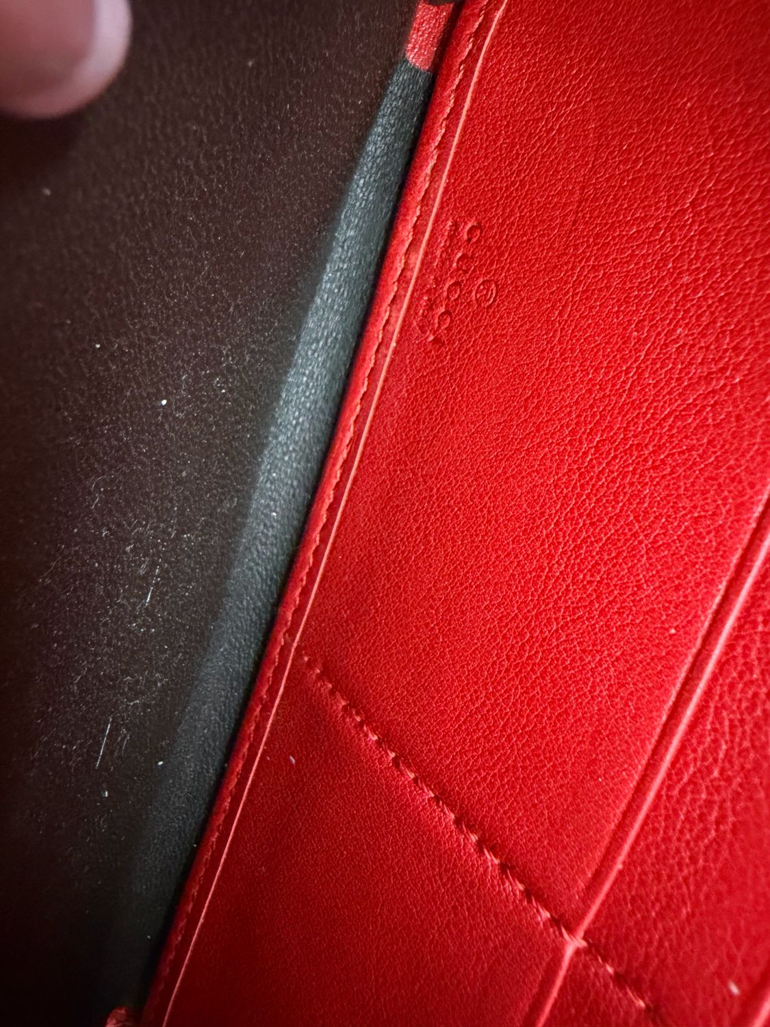 Gucci Monogram Leather Guccissima Ziparound Wallet in Red