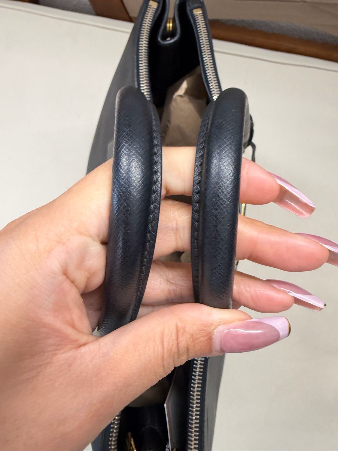 Prada Saffiano Lux Tote Double Zipper XL in Black