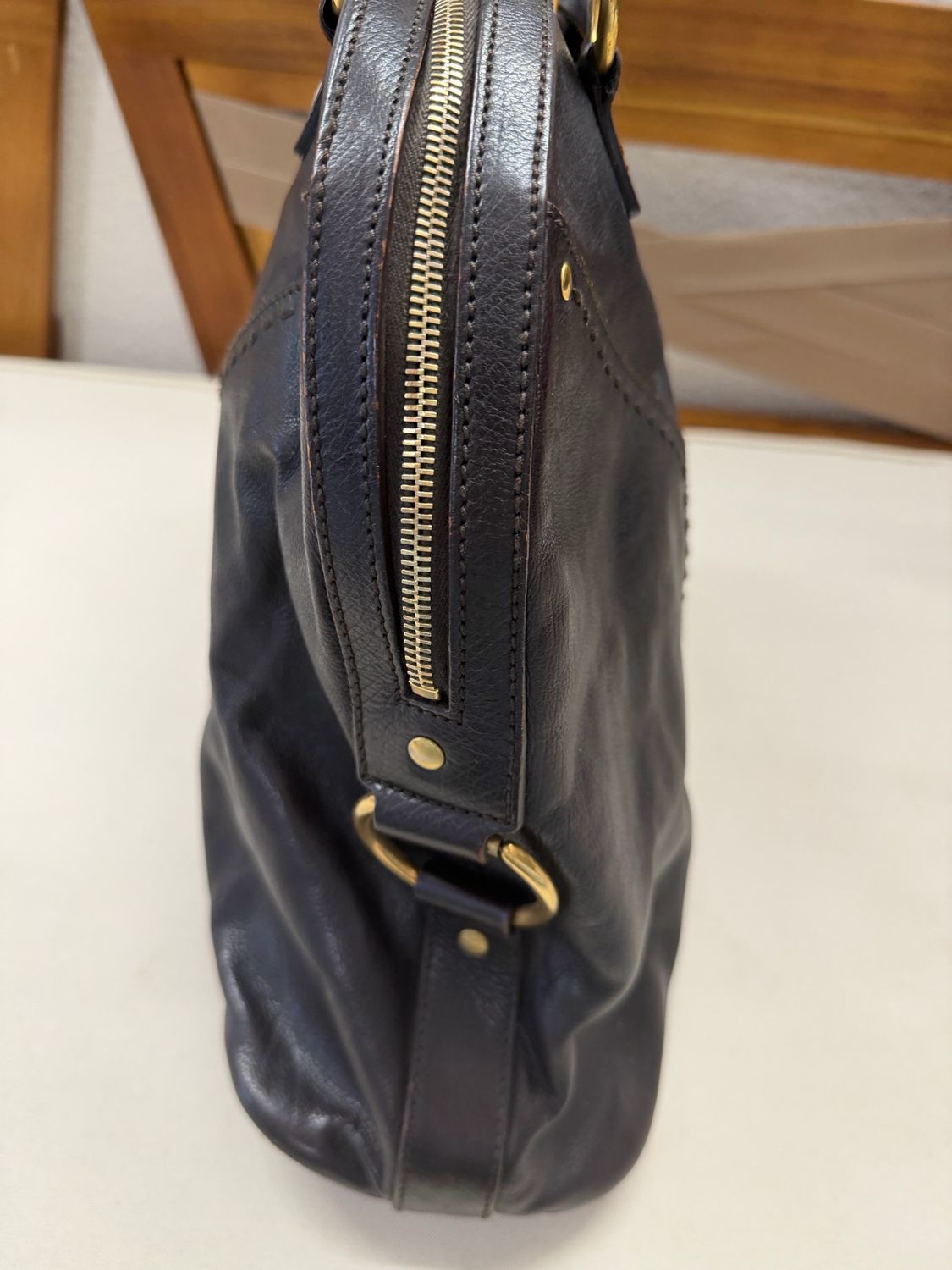 Yves Saint Laurent Muse Tote Shoulder Bag in Dark Brown