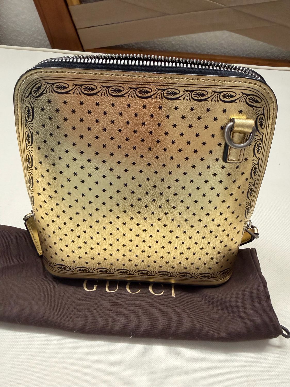 Gucci Sega Stars Mini Dome Crossbody Guccy Metallic Sling 