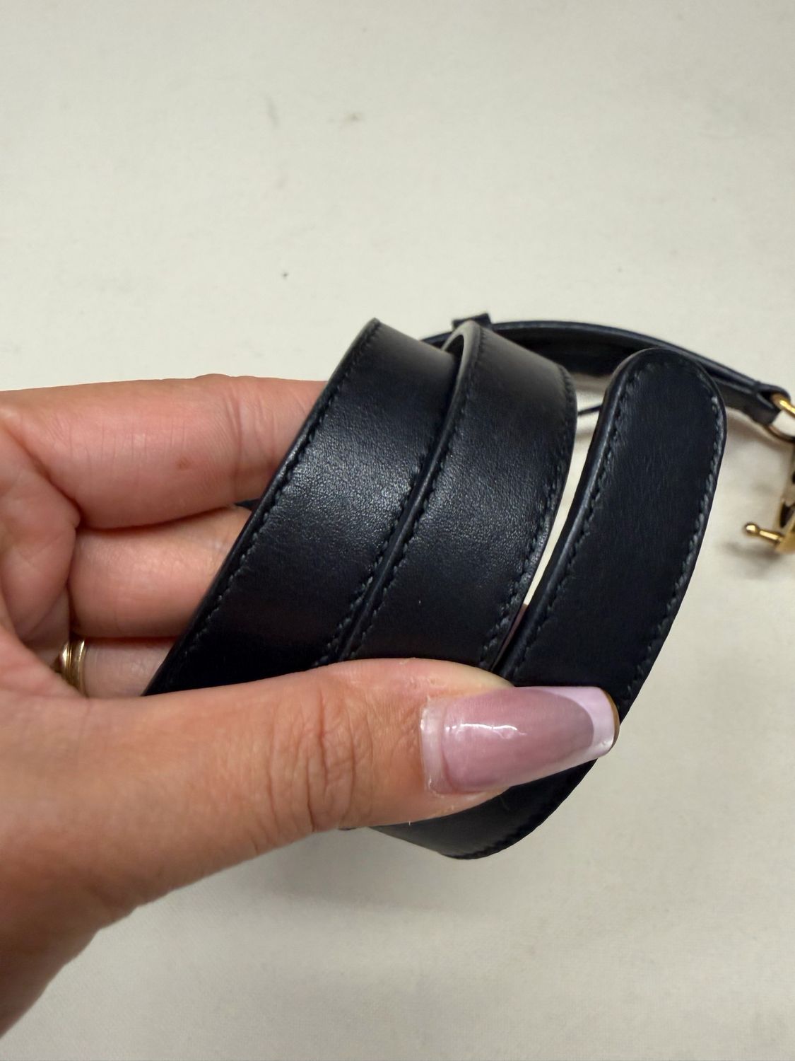 Gucci Marmont Belt Thin Double G in Black 80/32