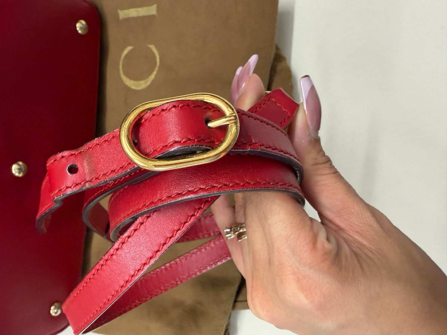 Gucci Monogram Leather Guccissima Linnea Foldover Crossbody Sling