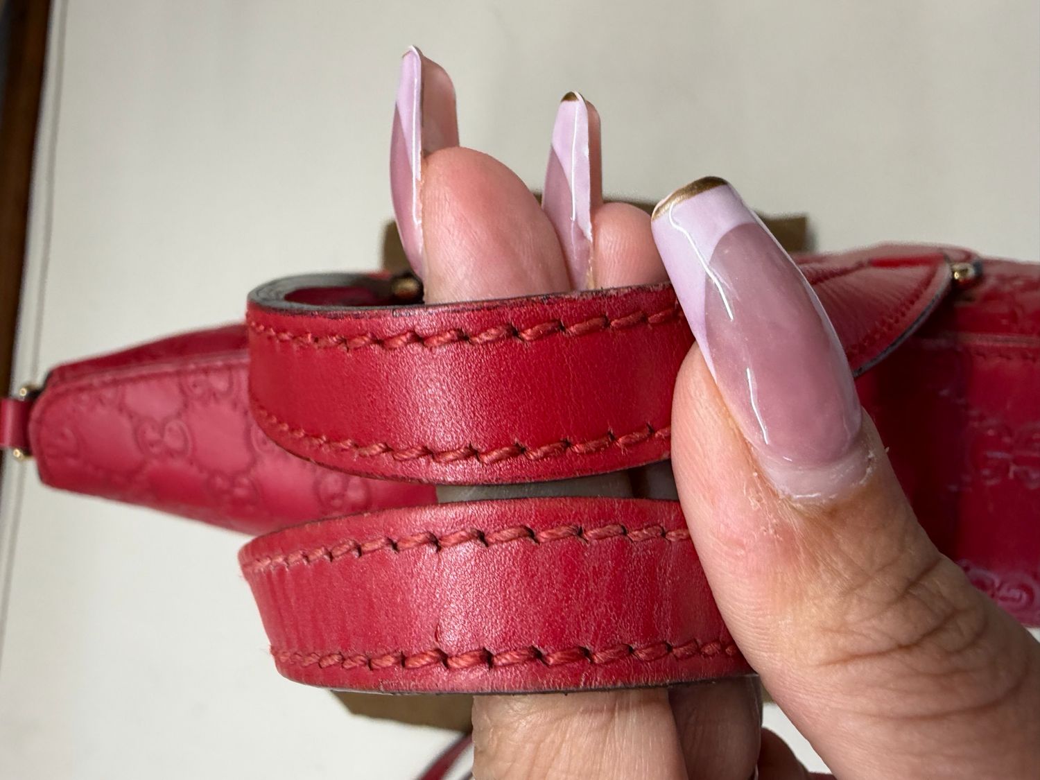 Gucci Monogram Leather Guccissima Linnea Foldover Crossbody Sling