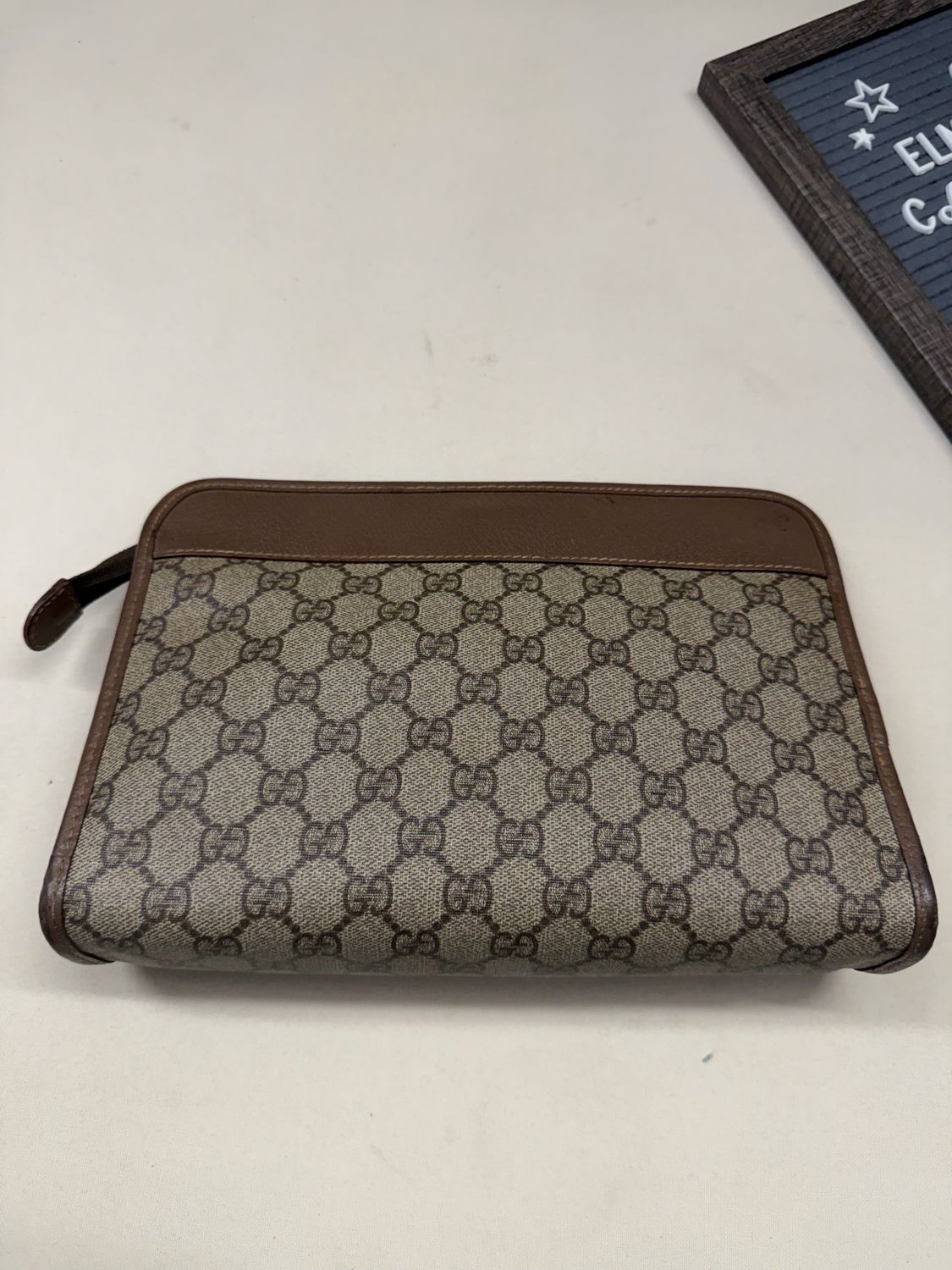 Gucci Vintage Supreme Clutch Toiletry Zipper