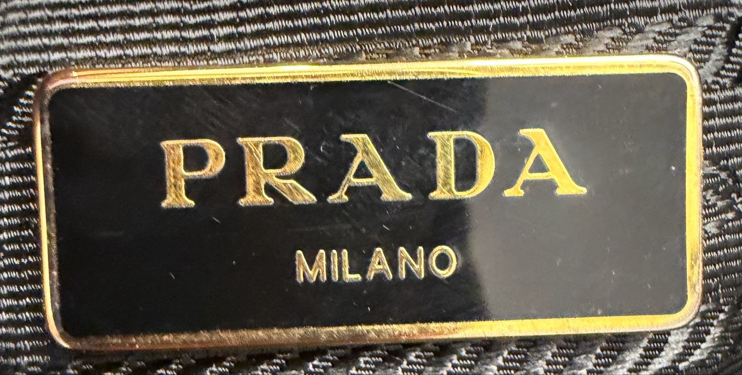 Prada Saffiano Lux Double Zipper Sling Crossbody Small in Black