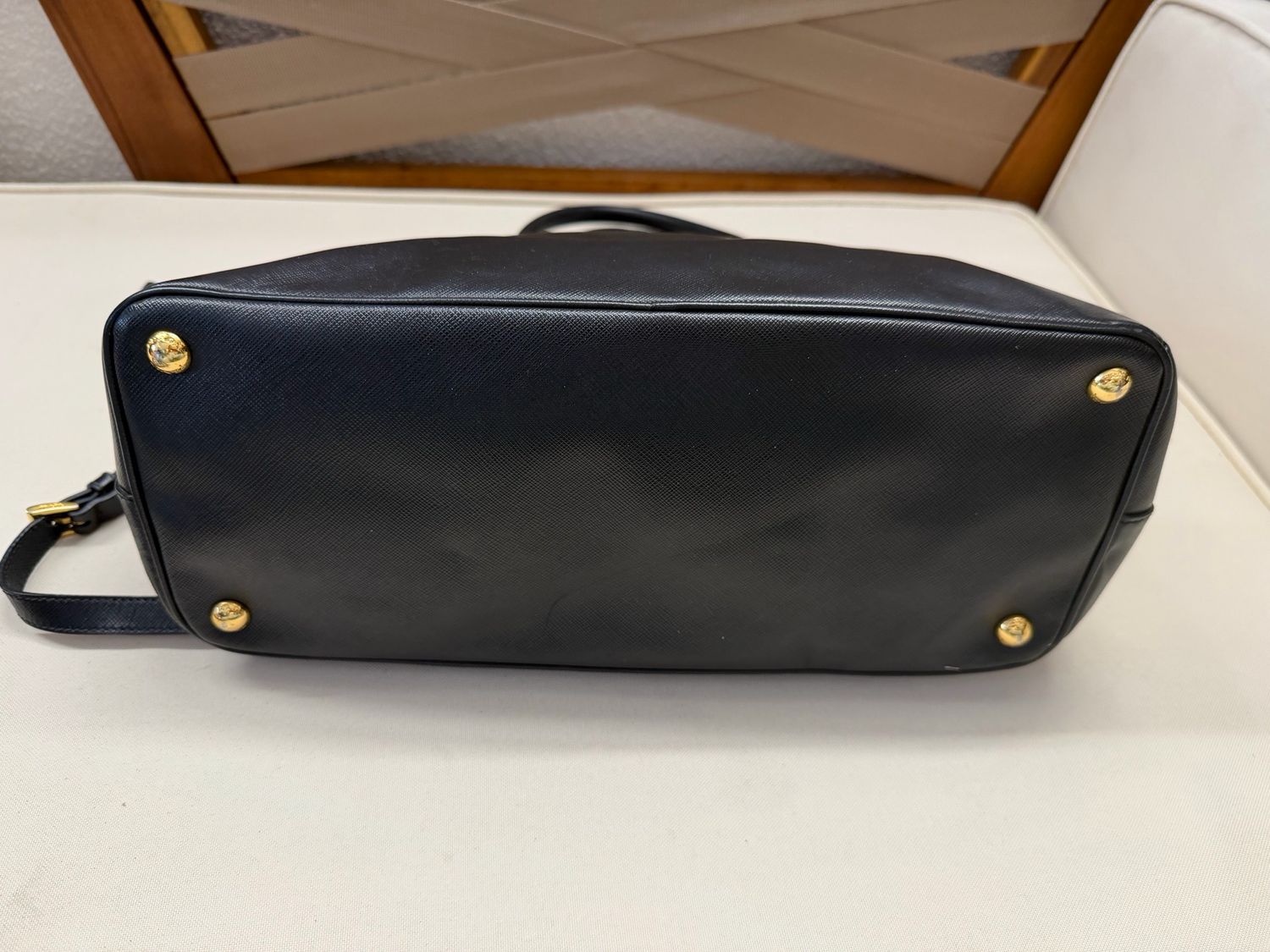 Prada Saffiano Lux Double Zipper Sling Crossbody Small in Black