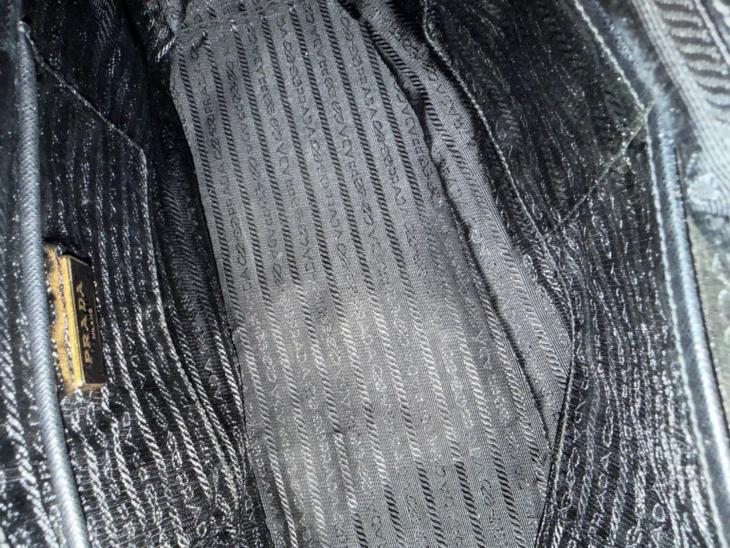 Prada Saffiano Lux Double Zipper Sling Crossbody Small in Black