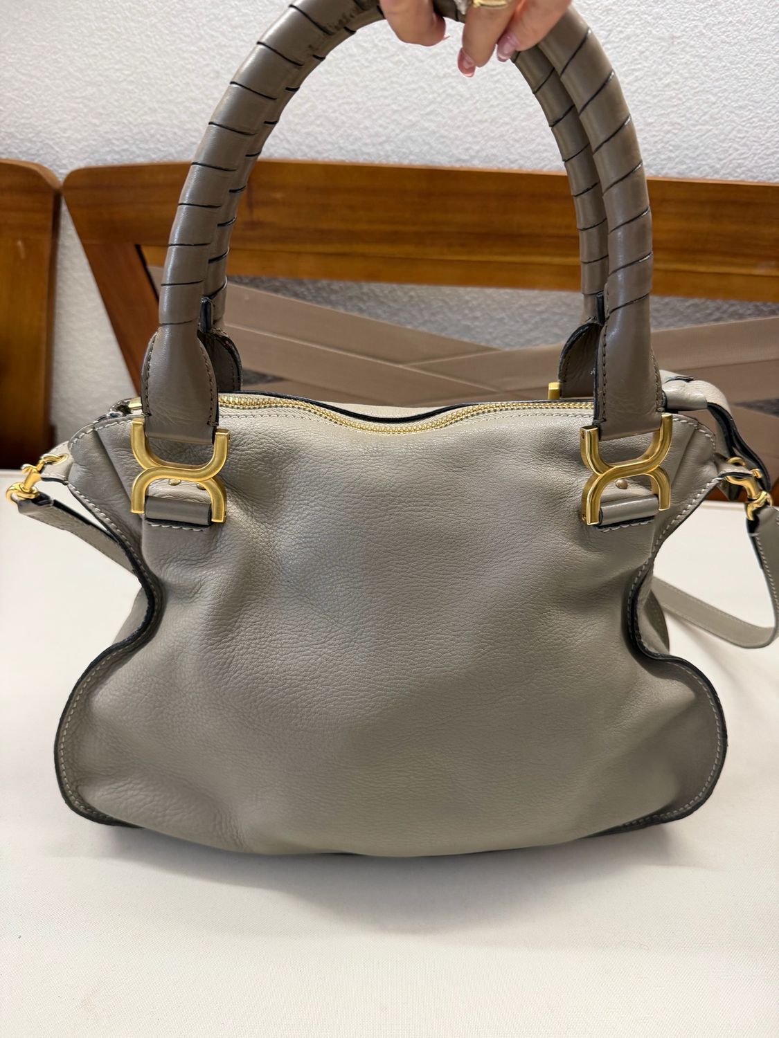 Chloe Marcie Saddle Medium in Cashmere Grey