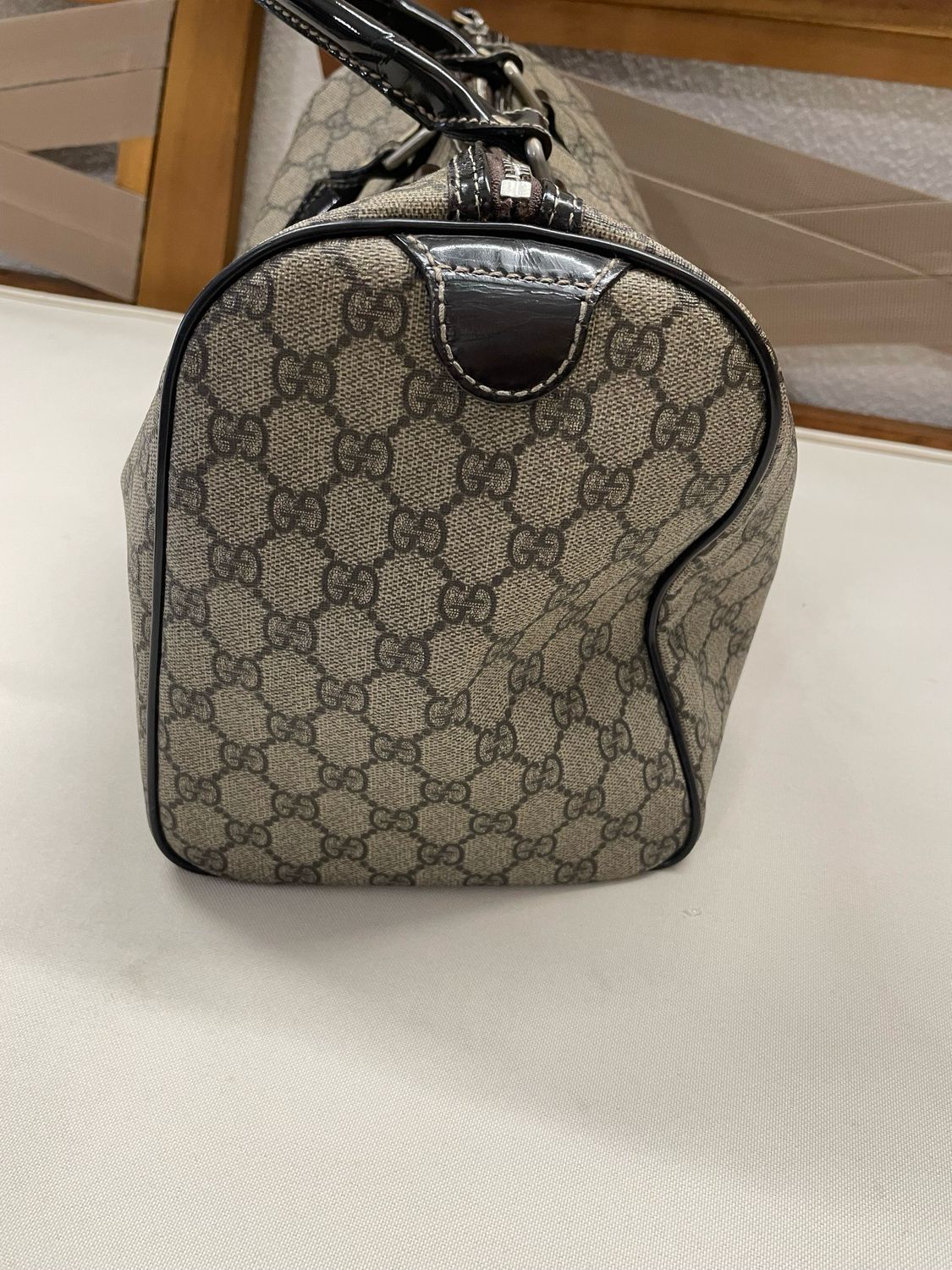 Gucci Joy Boston Satchel Tote Top Handle in Dark Brown