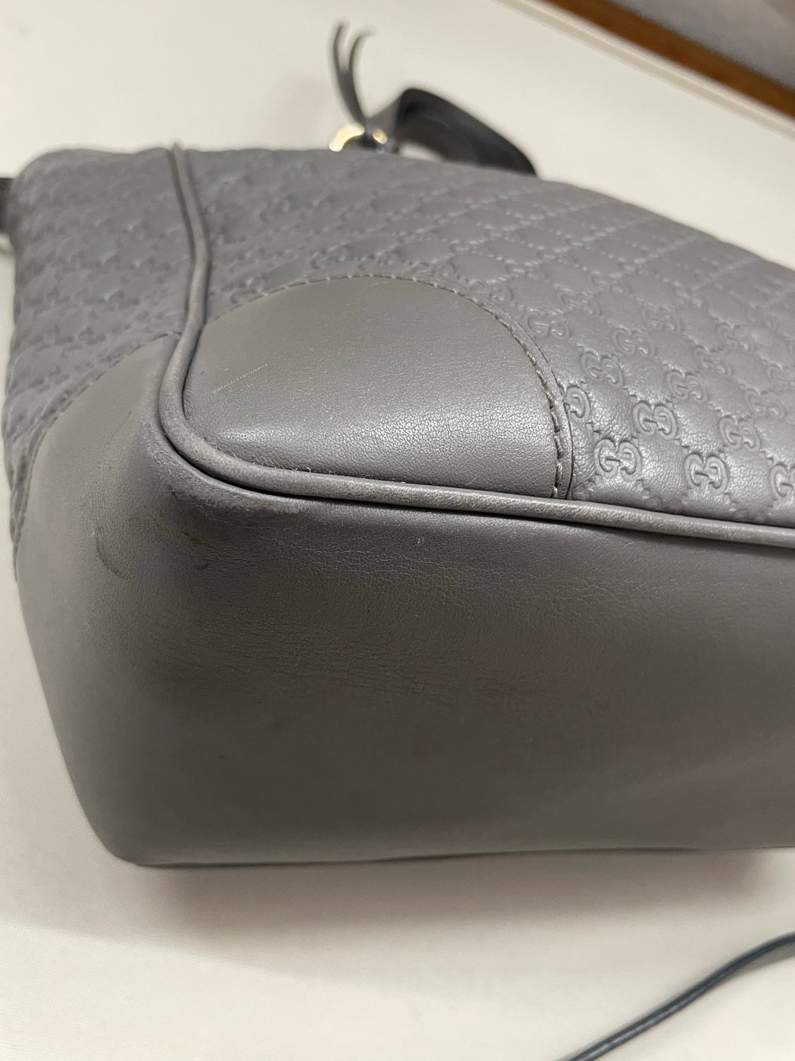 Gucci MicroMonogram Bree Small Sling in Gray