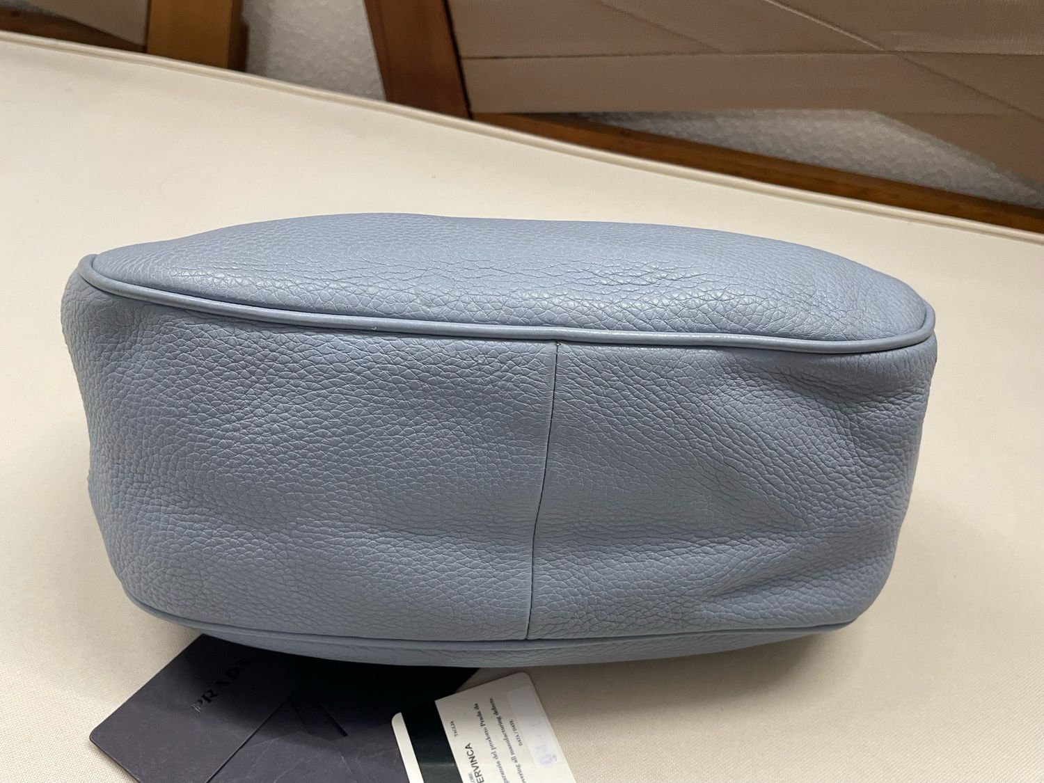 Prada Vitello Daino Hobo Shoulder in Light Blue