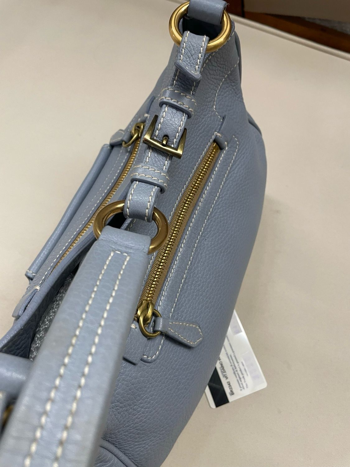 Prada Vitello Daino Hobo Shoulder in Light Blue