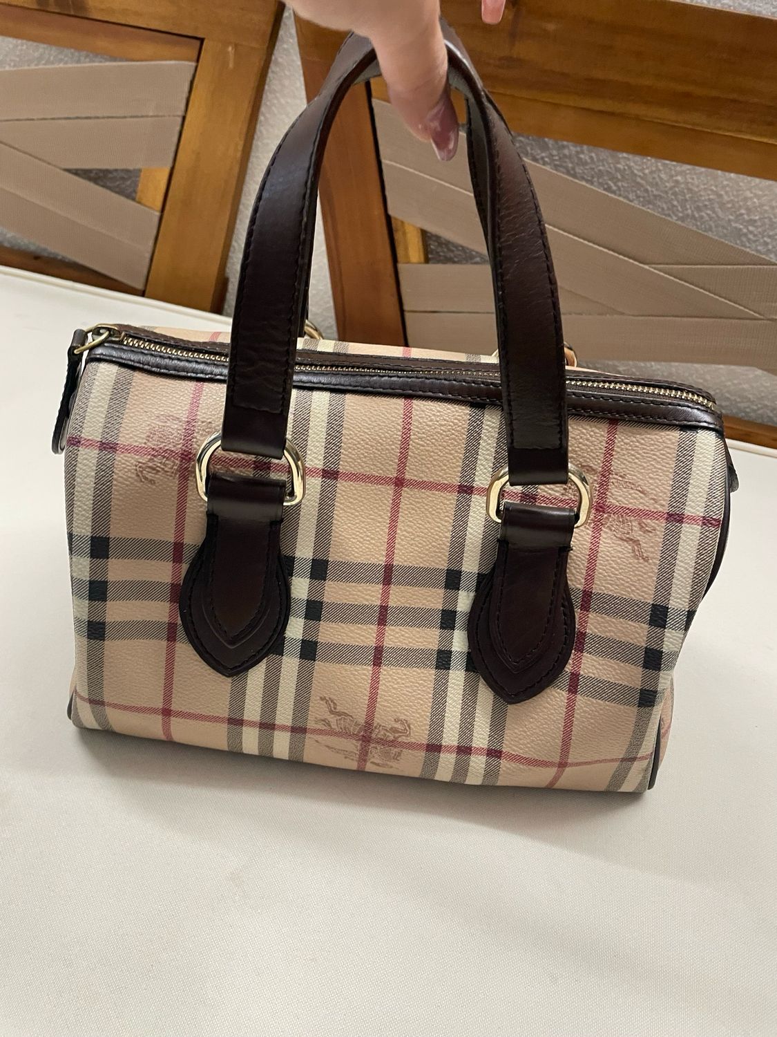 Burberry Haymarket Check Chester Bowler Boston Tote
