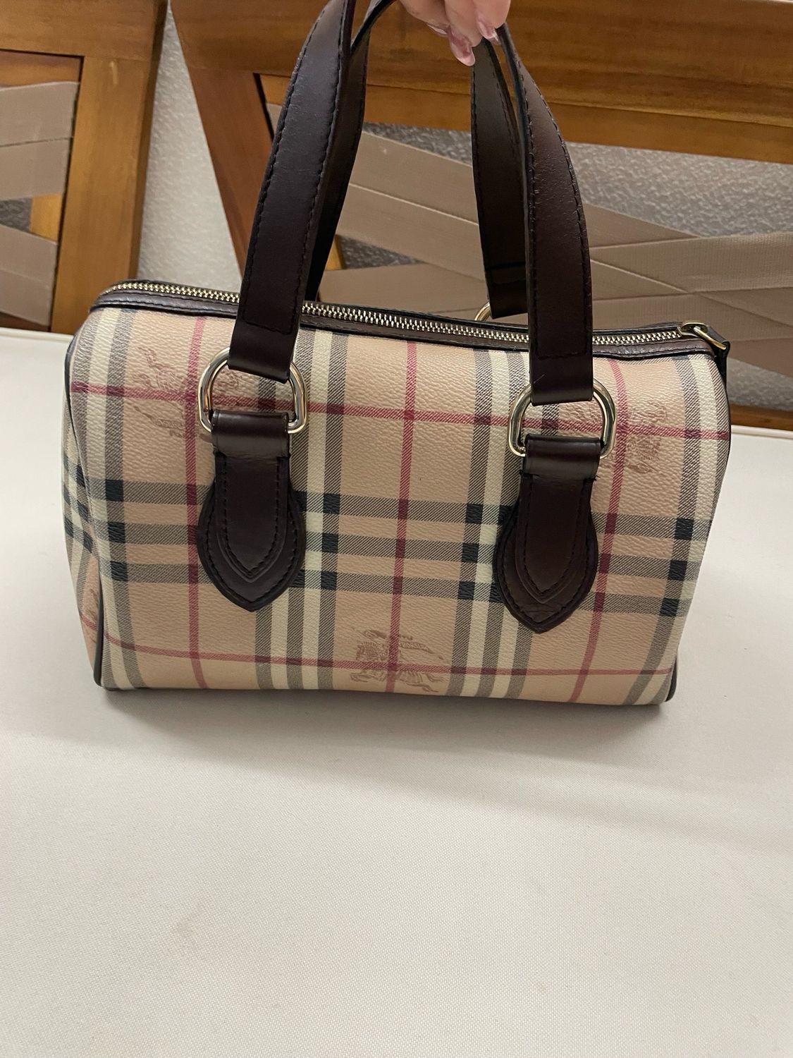 Burberry Haymarket Check Chester Bowler Boston Tote