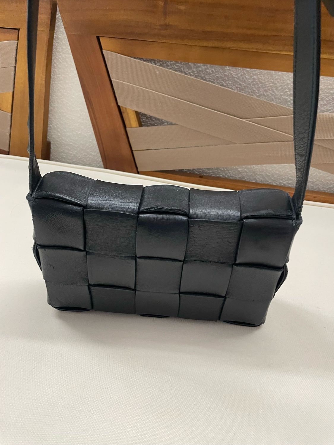 Bottega Veneta Flap Casette Messenger Sling in Black