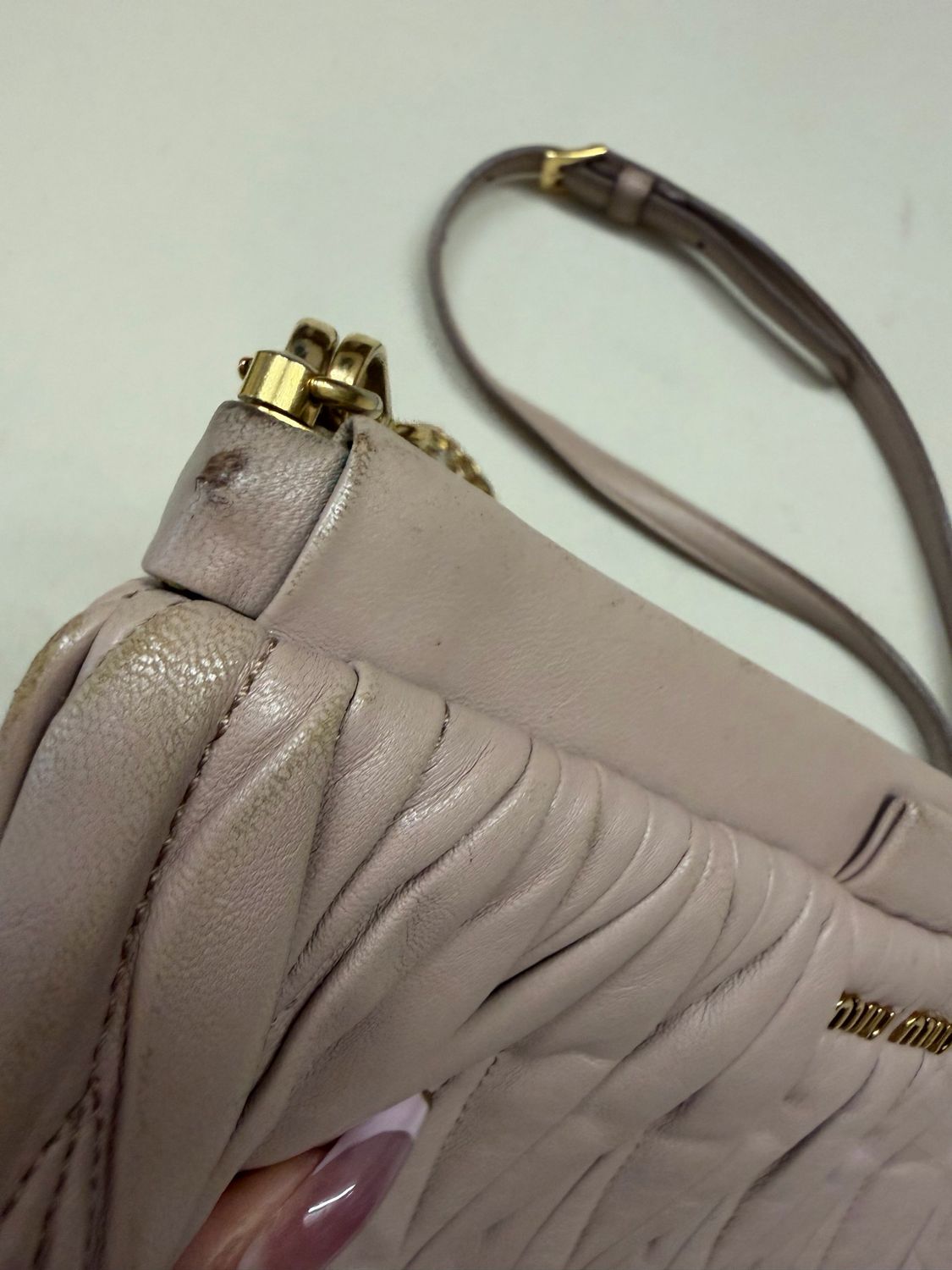 Miumiu Nappa Matelasse Leather Crossbody Messenger Sling