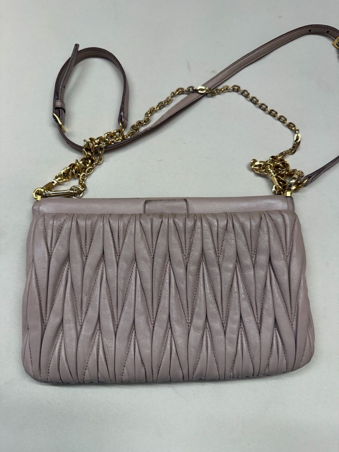 Miumiu Nappa Matelasse Leather Crossbody Messenger Sling